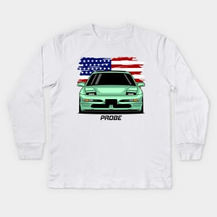 Front Probe Green Kids Long Sleeve T-Shirt